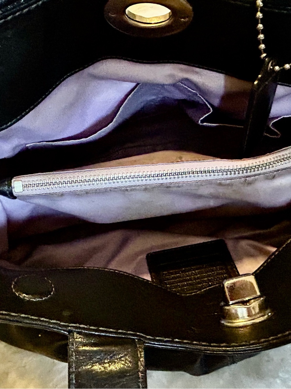 Coach Pleated Black Leather Garnet Satchel Bag - Picture 2 of 8